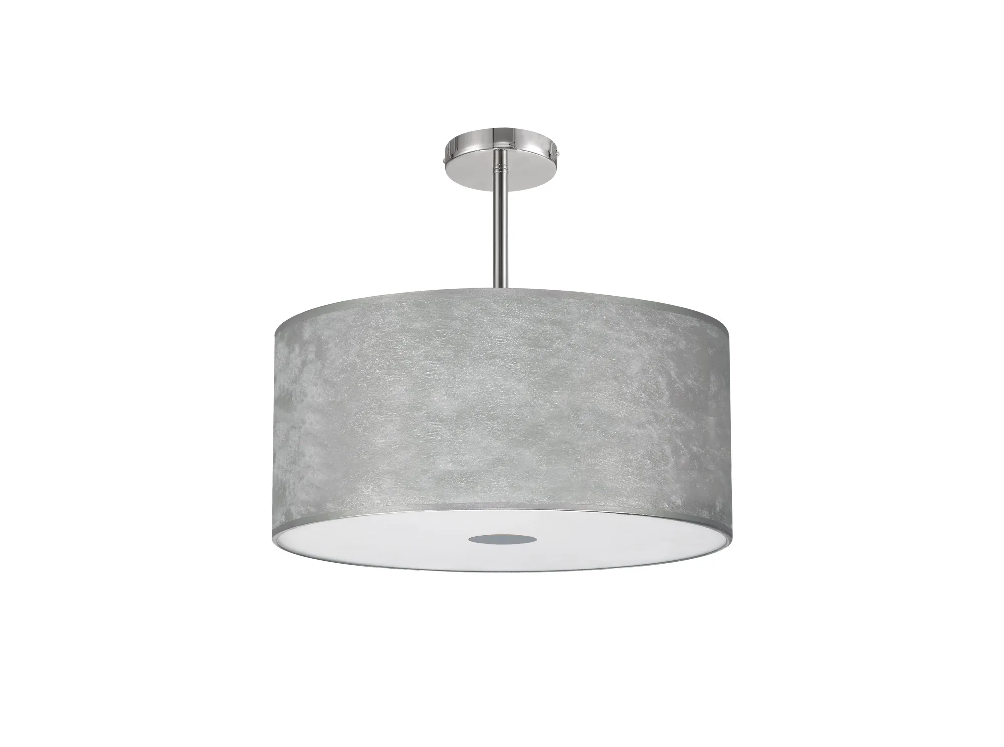 Baymont 50cm Semi Flush 5 Light Polished Chrome, Silver Leaf, Frosted Diffuser DK0816  Deco Baymont CH SL